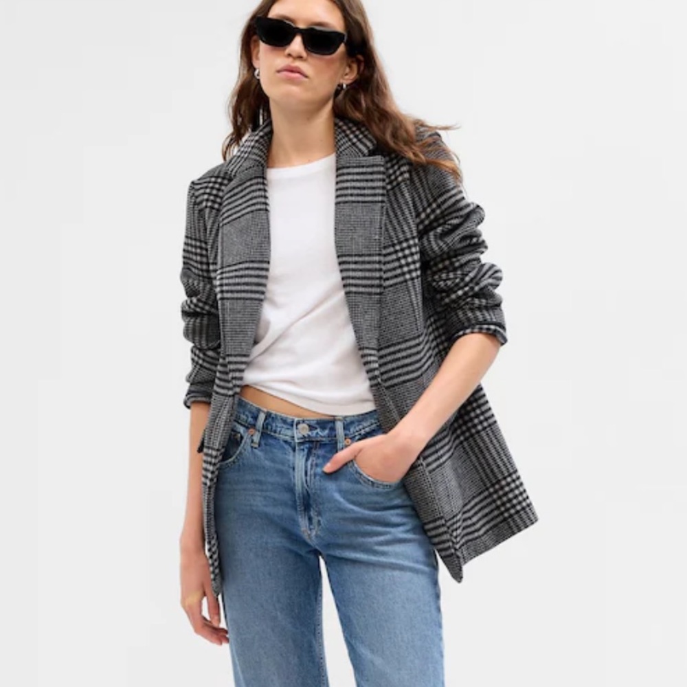 Gap Plaid Wool Blazer